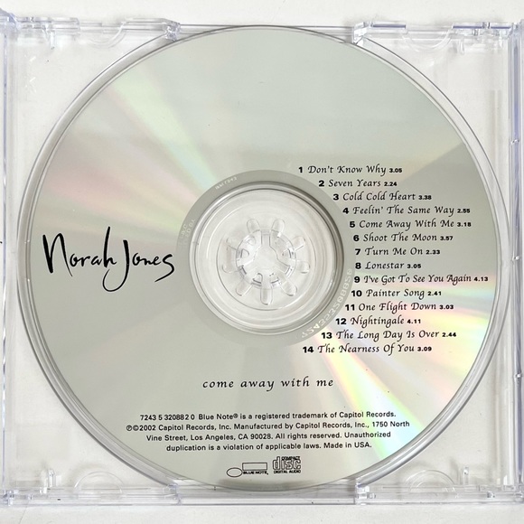 Norah Jones, Come Away With Me Audio CD ,Pre-owned,2002, Capitol - Picture 5 of 10